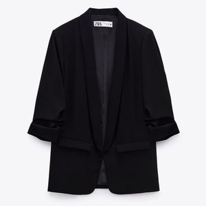 ZARA black blazer with rolled up sleeves Size M